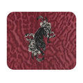 Black Panther Floral Rectangle Mouse Pad — Burgundy Leopard Print Desk Mat