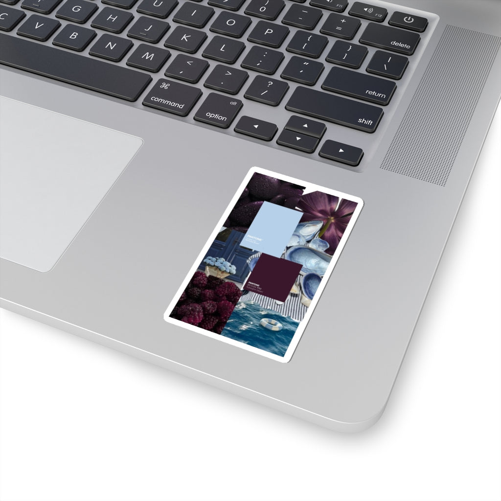 Aesthetic Blue & Plum Collage Sticker