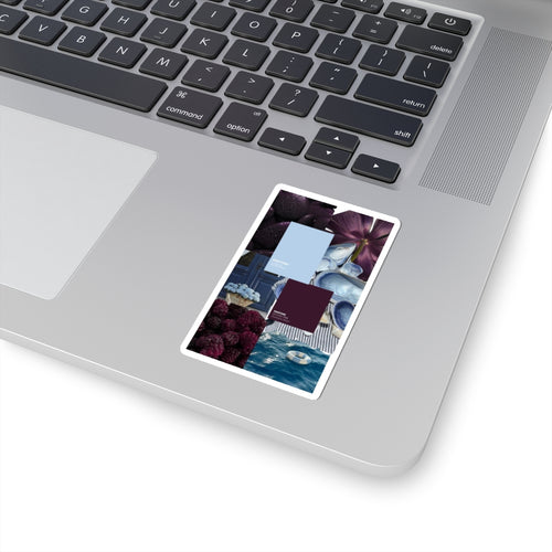Aesthetic Blue & Plum Collage Sticker