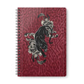 Panther Floral A5 Wirobound Notebook – Lined Journal with Burgundy Leopard Print