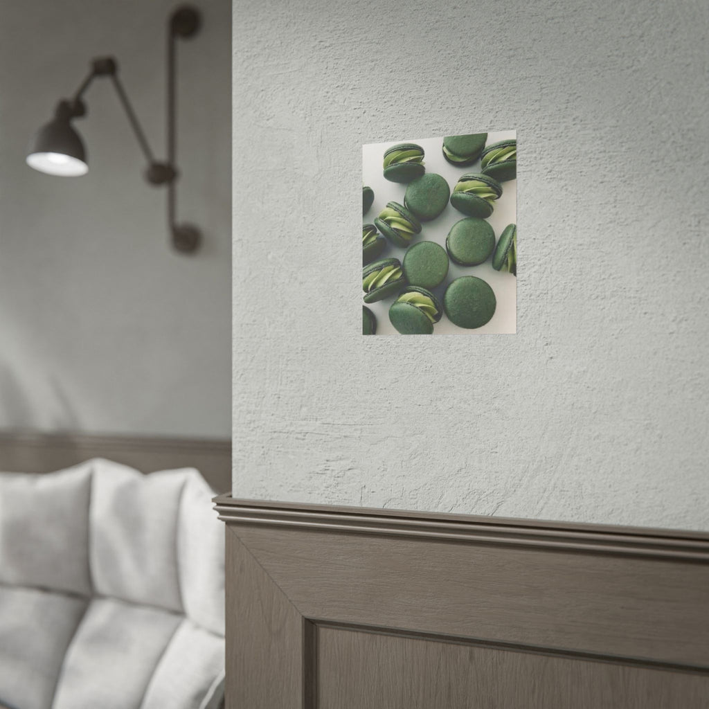Green Matcha Macaron Poster Wall Art