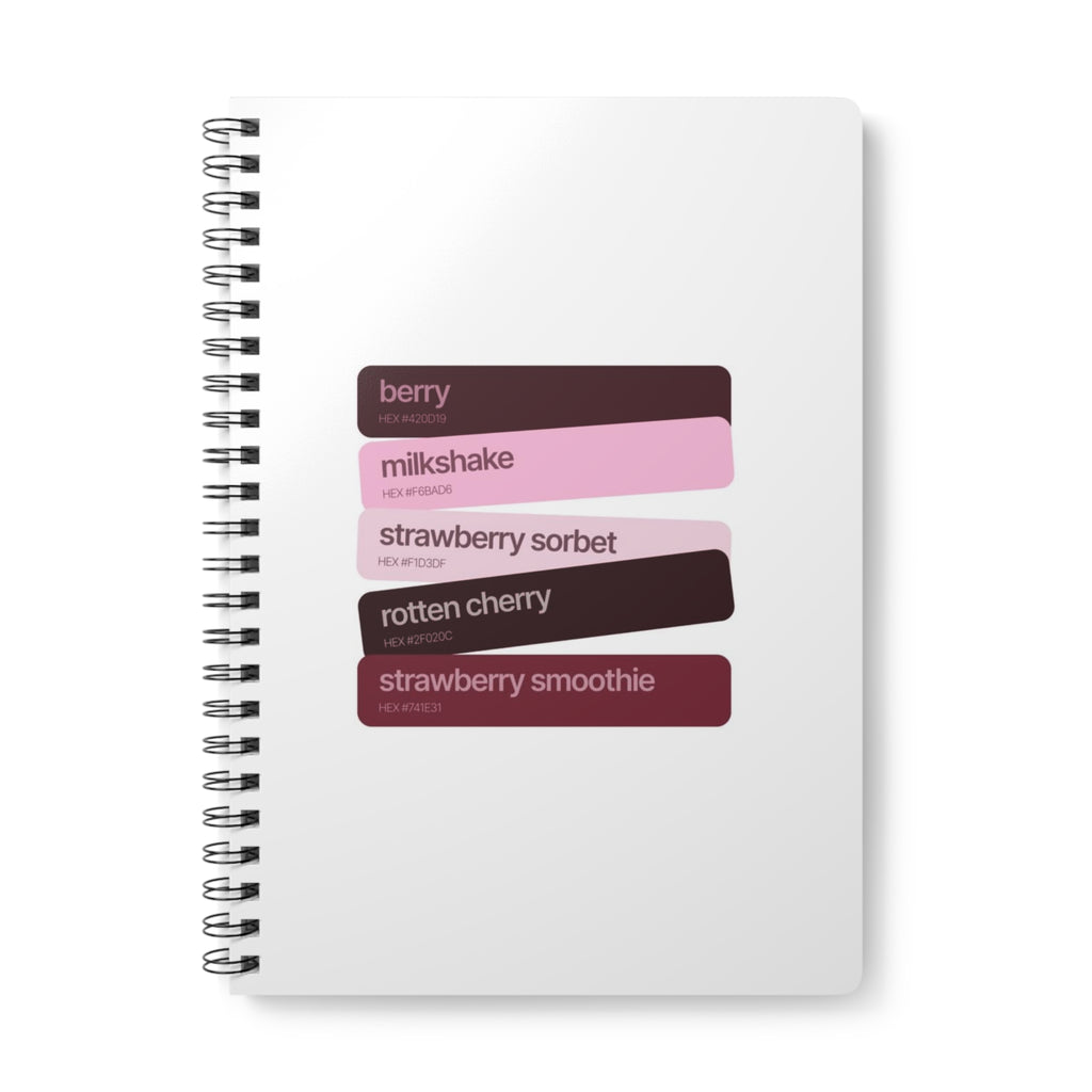 A5 Spiral Notebook — Strawberry & Berry Color Palette Design, Lined Journal