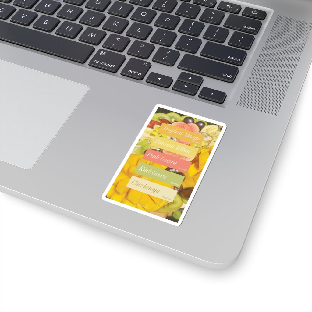 Tropical Fruit Label Kiss-Cut Sticker