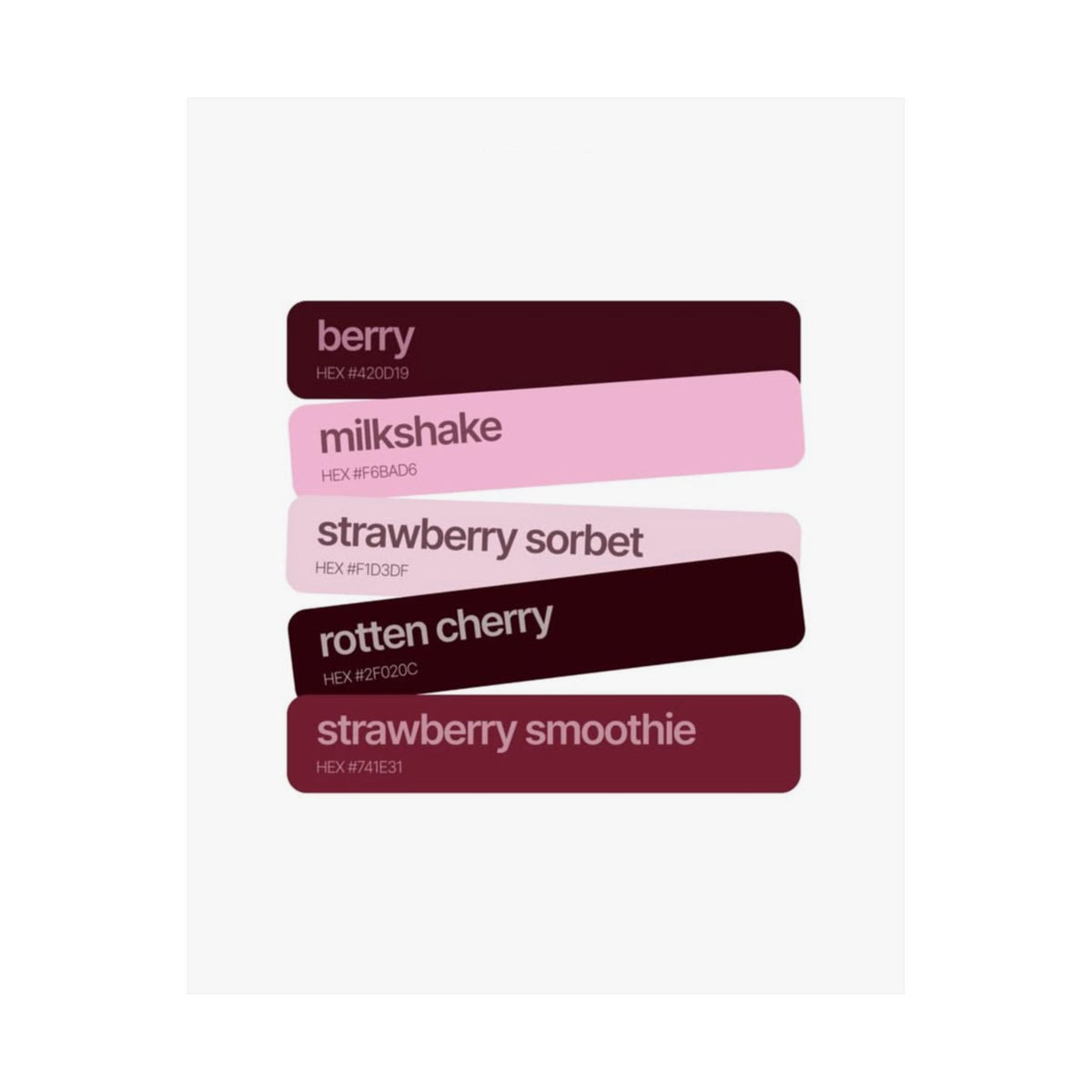 Strawberry Shades Matte Poster — Retro Paint Swatch Wall Art