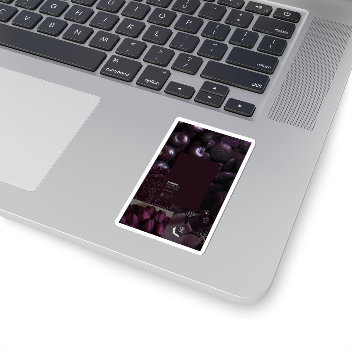 Deep Plum Pantone Collage Kiss-Cut Sticker