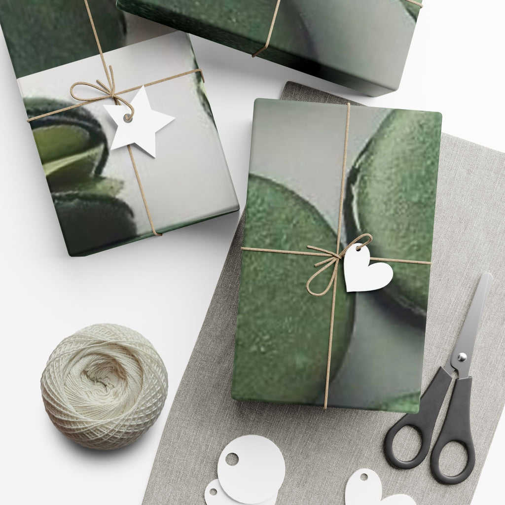 Macaron Pattern Gift Wrap Paper — Green Wrapping Roll