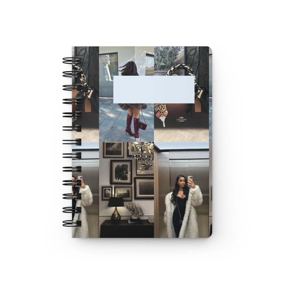 Photo Collage Spiral Journal — Vintage Fashion Mood Notebook