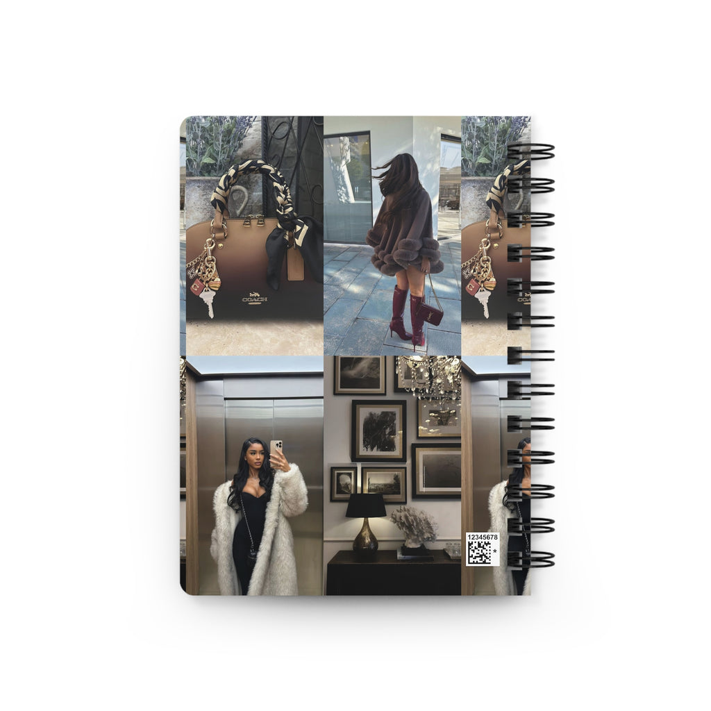 Photo Collage Spiral Journal — Vintage Fashion Mood Notebook
