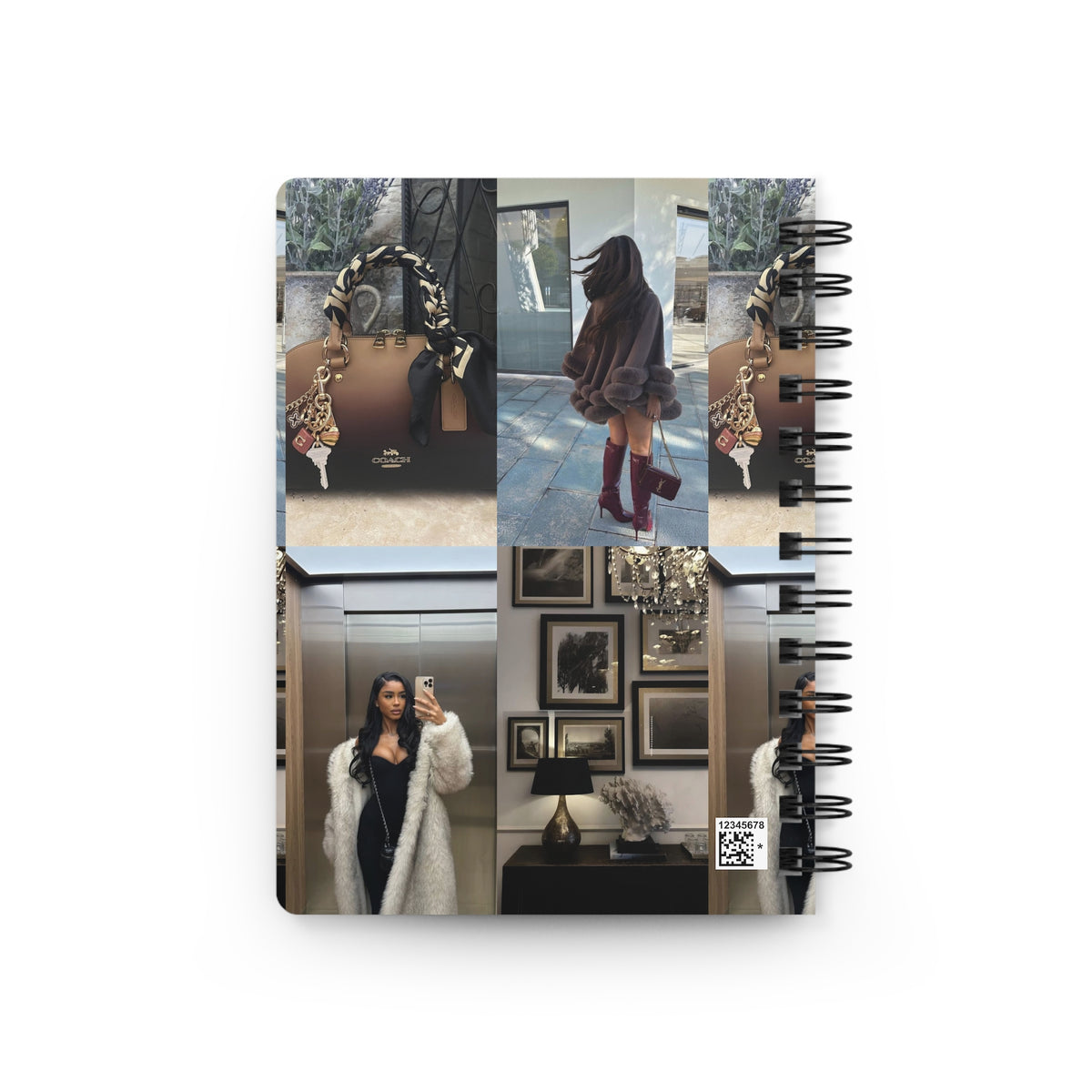 Photo Collage Spiral Journal — Vintage Fashion Mood Notebook
