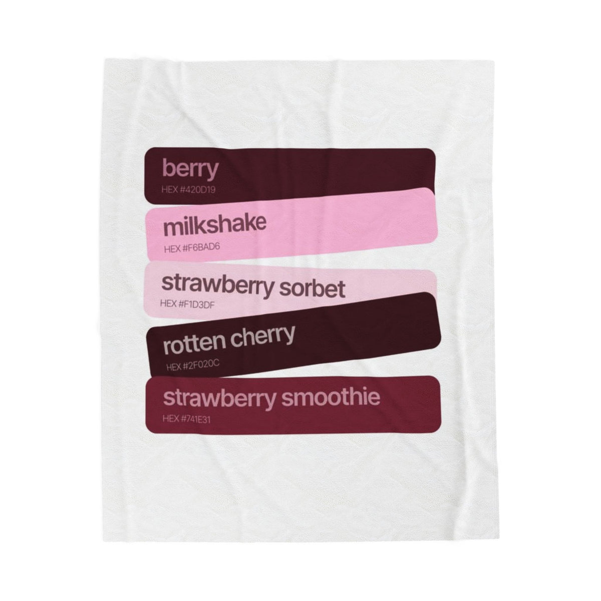 Strawberry Shades Velveteen Plush Blanket — Berry Milkshake Color Palette Throw