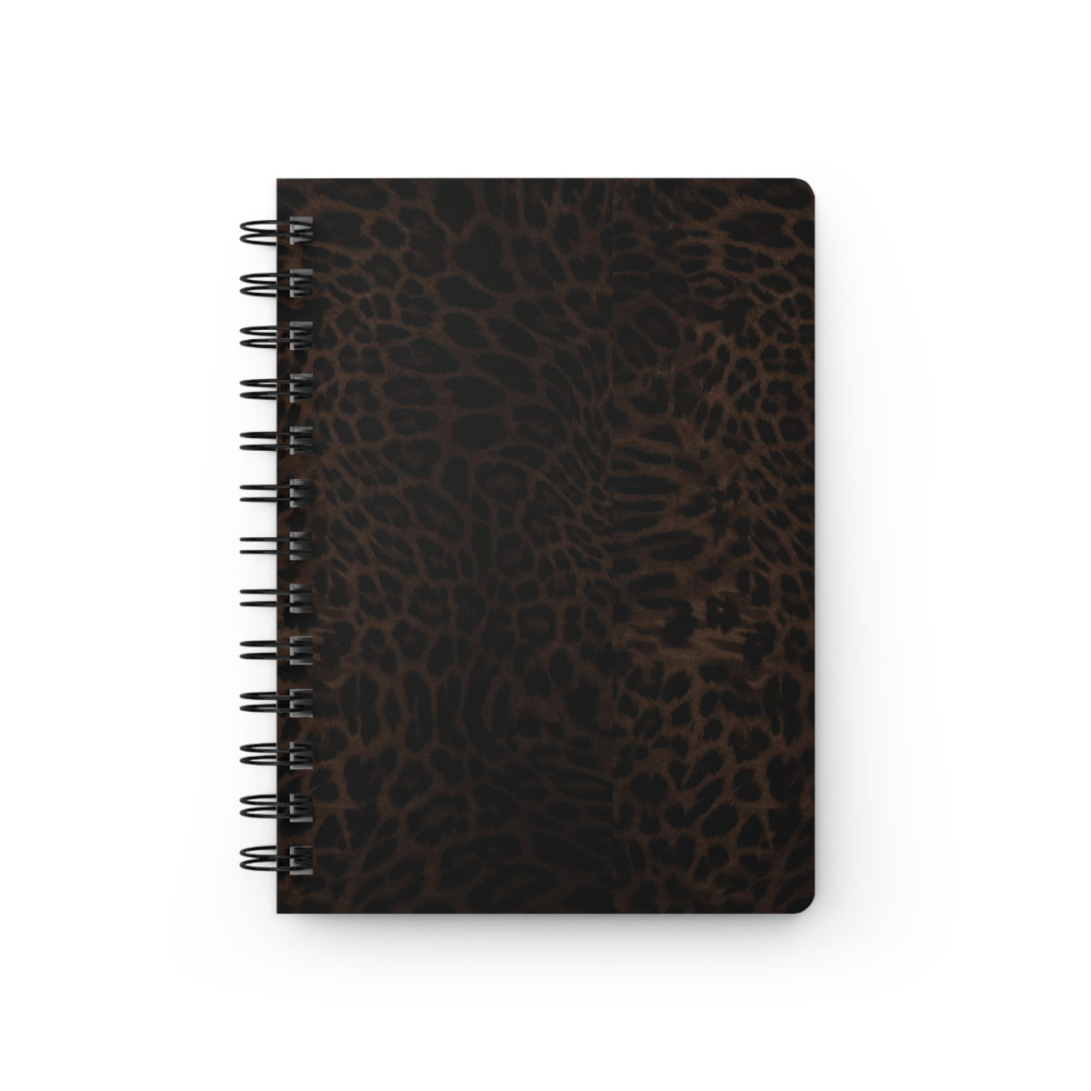 Leopard Print Spiral Notebook — Dark Brown Animal Pattern Journal