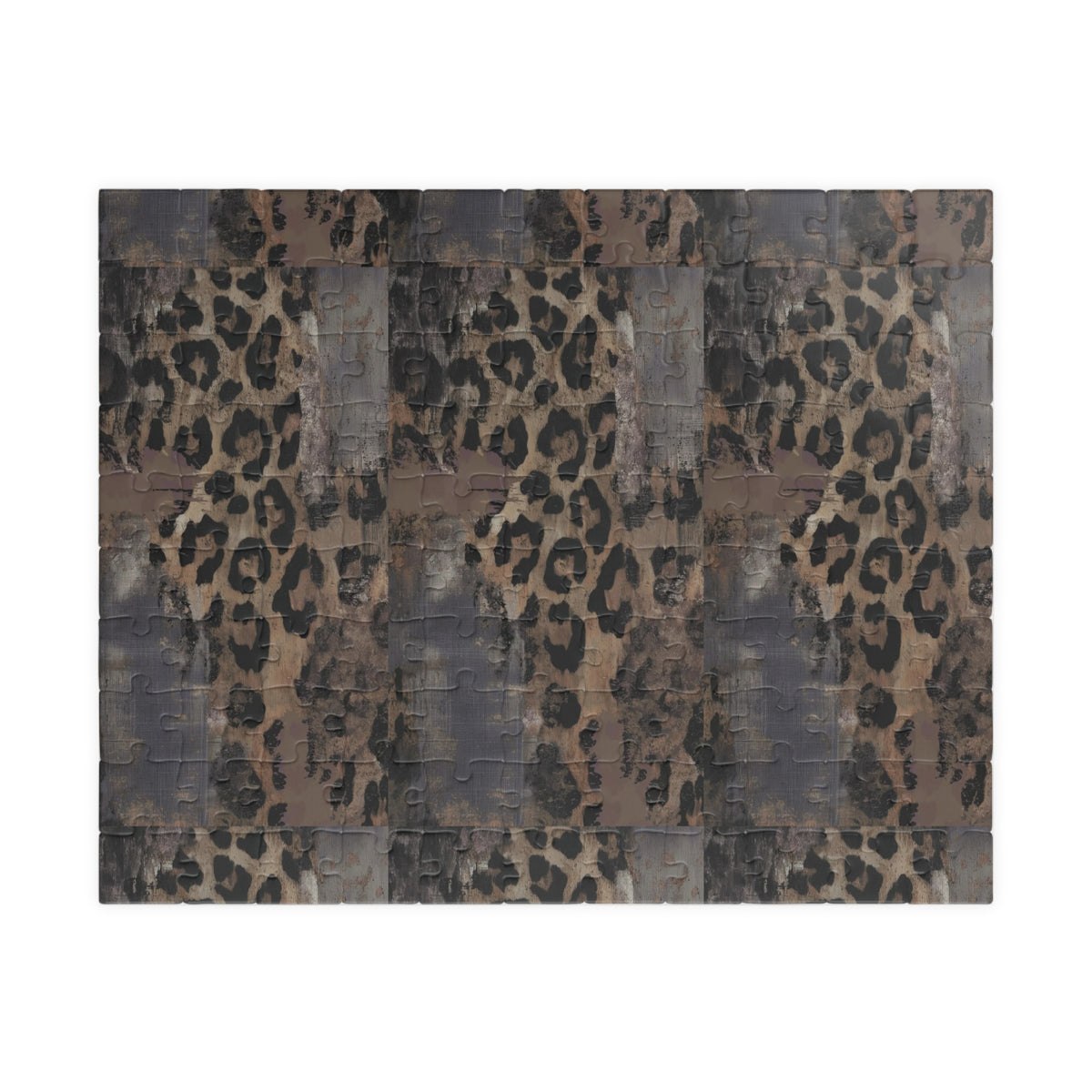Leopard Print and Gray Paint Jigsaw Puzzle