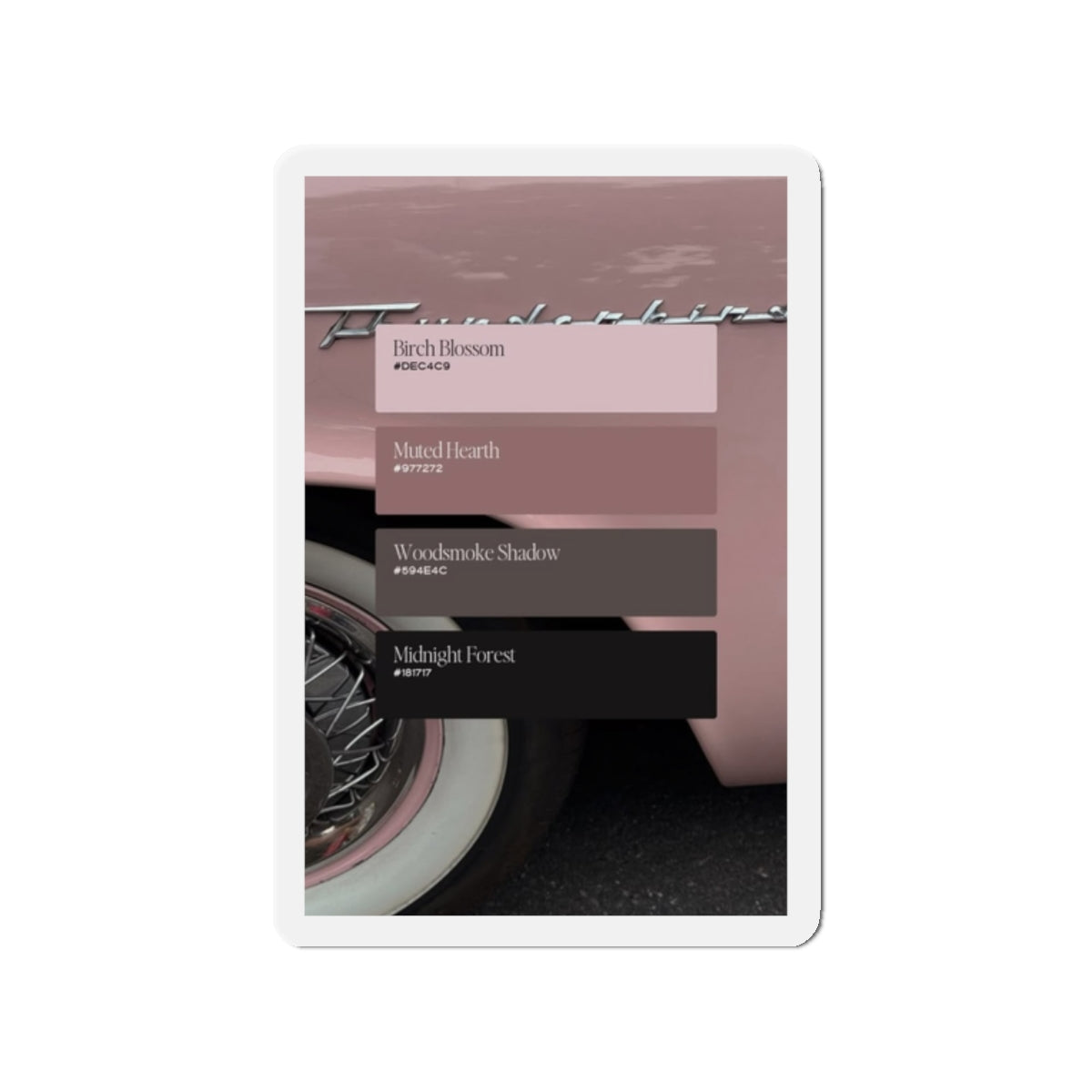 Retro Pink Car Die-Cut Magnet