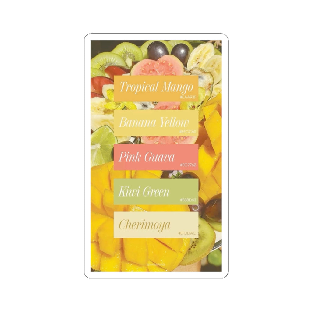 Tropical Fruit Label Kiss-Cut Sticker
