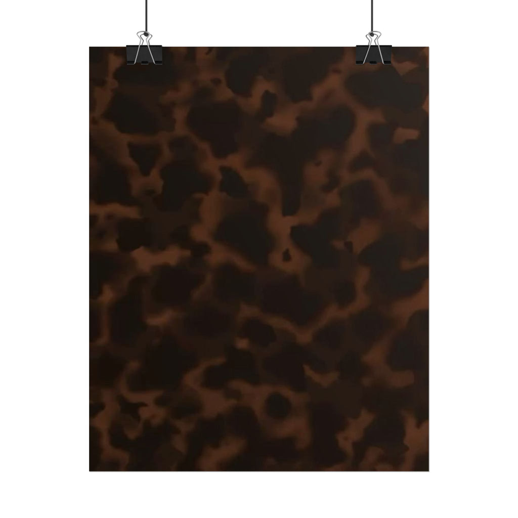 Tortoiseshell Pattern Rolled Poster — Brown Vintage Marbled Wall Art
