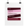 Strawberry Shades Rolled Poster — Pink & Berry Color Swatch Art