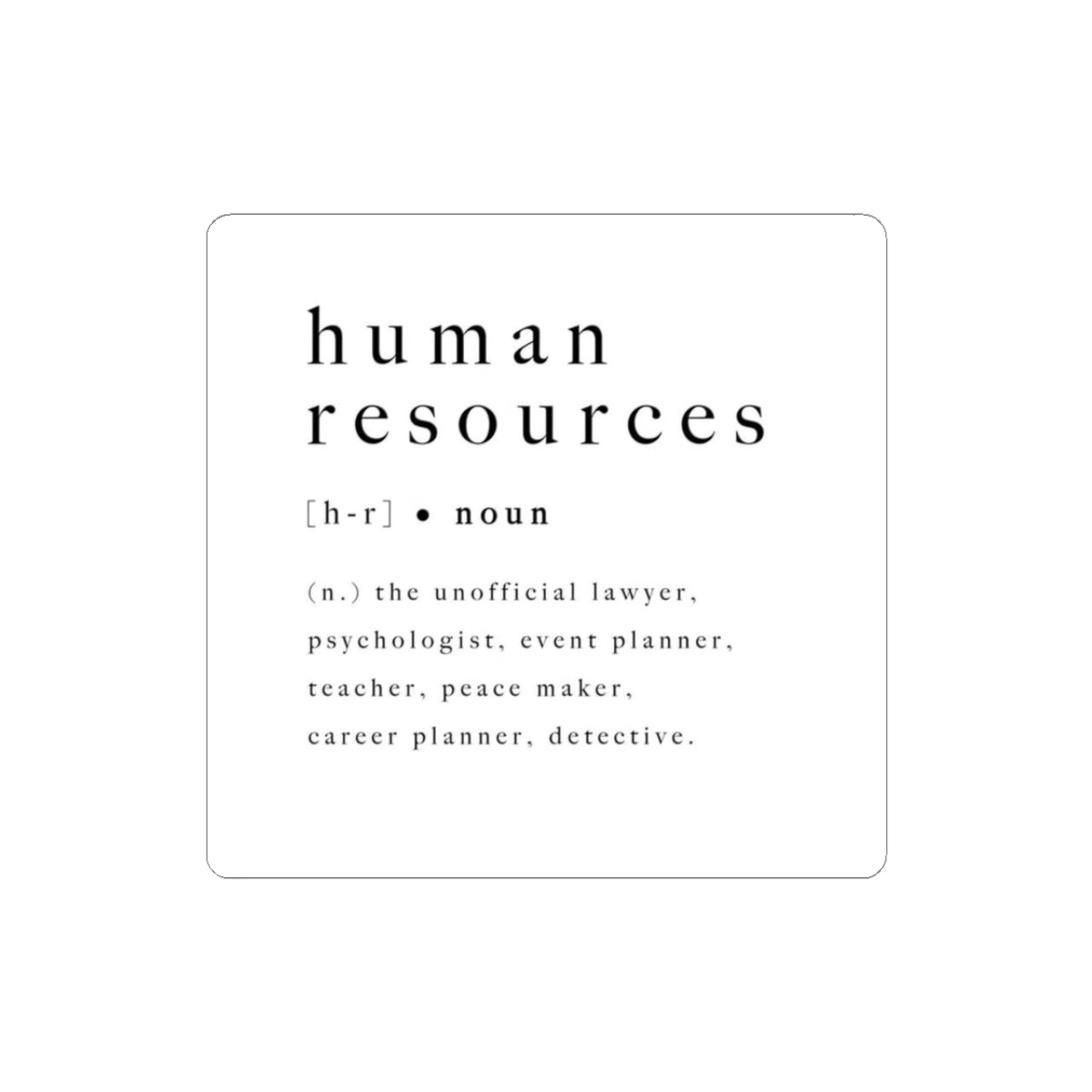 Human Resources Definition Sticker