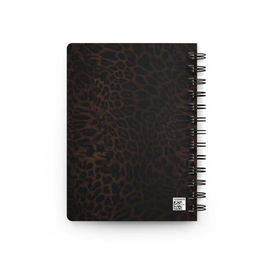 Leopard Print Spiral Notebook — Dark Brown Animal Pattern Journal