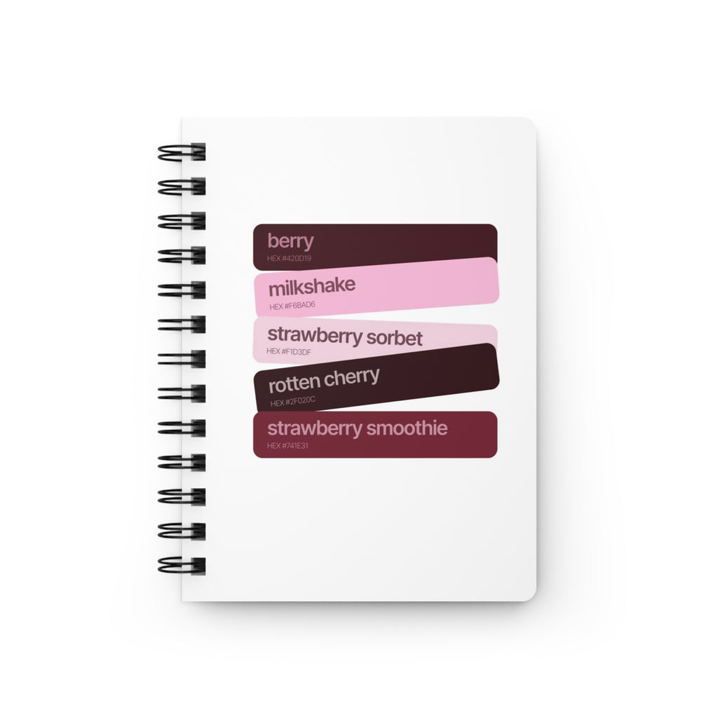 Spiral Notebook — Strawberry & Berry Color Palette Design (berry, milkshake, strawberry sorbet, rotten cherry, strawberry smoothie)