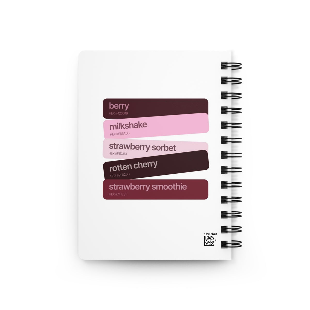 Spiral Notebook — Strawberry & Berry Color Palette Design (berry, milkshake, strawberry sorbet, rotten cherry, strawberry smoothie)