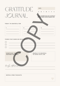 Beige Minimalist Daily Gratitude Journal