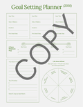 Green Minimalist Goal Setting Planner
