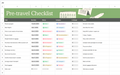 Travel Planner Sheet in Dark Green Tones